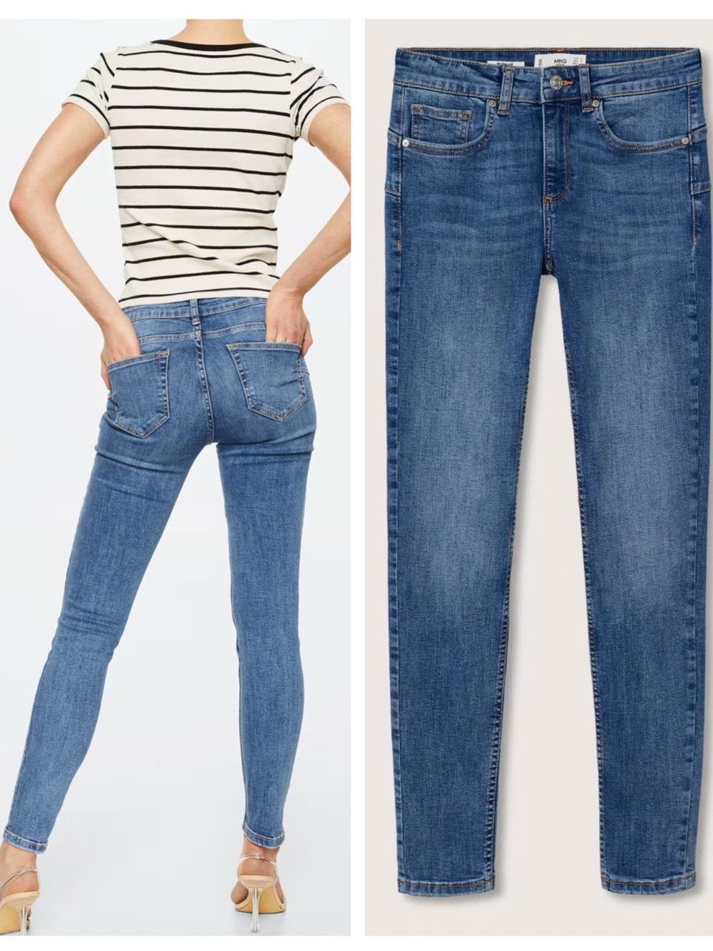 MANGO high rise push up skinny jeans